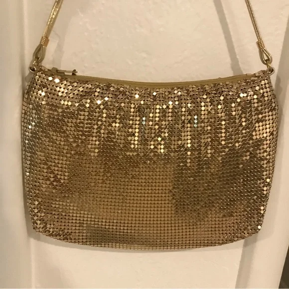 Whiting & Davis ゴールド バッグ Vintage Whiting & Davis Gold Bag